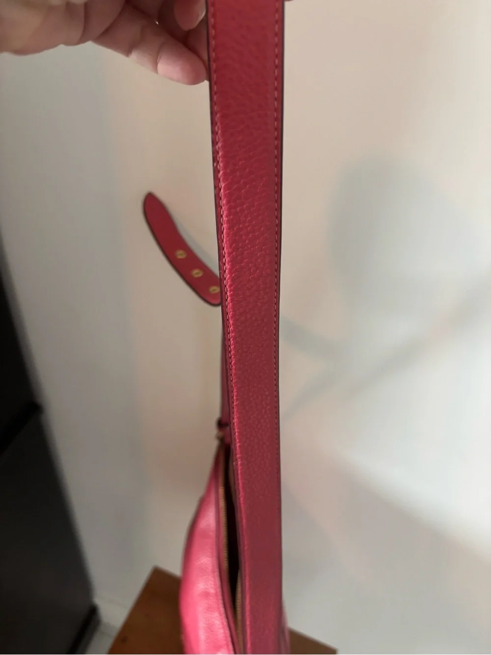 Coach Pebbled Leather Shoulder Bag in Bright Pink